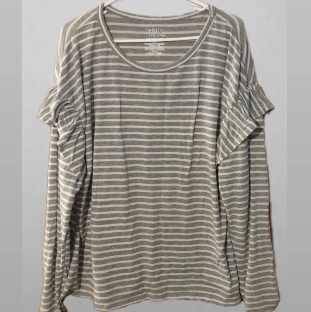 White & Gray Stripes Time and Tru XL
